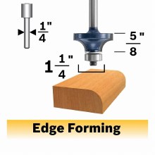 Additional picture of ROUTER BIT, 3/8" ROUNDOVER x 1/4"S, w/ BB -2 FLUTE -CARBIDE TIP