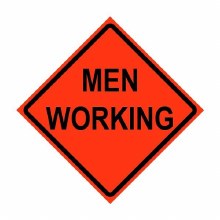 SIGN "MEN WORKING" VINYL  48" SQ W/RIBS