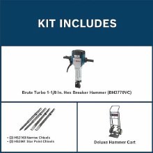 Additional picture of BREAKER, 70# ELECTRIC BRUTE USES 1-1/8" STEEL INCLUDES CART and CHISELS