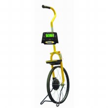 MEASURING WHEEL, ELECTRONIC. 4',METAL W/SPOKE WHEEL, FEET,INCHES,10THS, METRIC, FOLD DOWN HANDLE