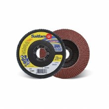 Additional picture of Flap Disc Saitlam 5" Dia x 7/8" Arbor 120 Grit Type 27 Straight Metal  (Steel/Alloy Steel/Stainless Steel/Non-Ferrous Metals) Sait