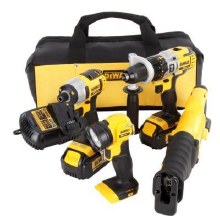 KIT ,4 PIECE TOOL KIT, 20 VOLT LITHIUM, CARRY BAG, HAMMER DRILL, IMPACT DRIVER, RECIP SAW, WORK LIGHT, 2 BATTERIES, RAPID CHARGER
