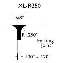 XL6-R250 BLADE/SKIDPLATE 6" X .250 RADIUS LINE SOFF CUT