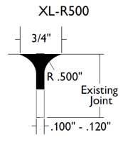 XL6-R500 BLADE/SKIDPLATE 6" X .500 RADIUS LINE SOFF-CUT