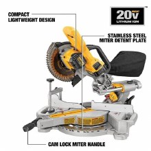 Additional picture of Saw Miter Sliding 20V Max 7-1/4" Kit Dewalt (1) Battery (1) Charger