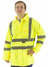 JACKET, RAINCOAT W/HOOD HI VIZ, CLASS 3, MAJESTIC