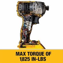 Additional picture of Impact Driver 20V Max XR 3-Speed Cordless Brushless 1/4" Kit Dewalt (2) Battery 4.0 AH (1) Charger (1) Case