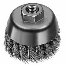WIRE BRUSH, KNOT WIRE, 6" O.D.,  5/8-11 A.H.