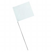 FLAG, MARKING, 4" X 5", 30" WIRE, WHITE, PAK OF 100