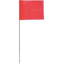 FLAG, MARKING, 2.5" X 3.5", 21" WIRE, ORANGE, PAK OF 100