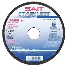 CUTOFF WHEEL, SAIT XA46R, 7" X 1/16" X 7/8", FOR METAL, STAINLESS- CONTAMINANT FREE