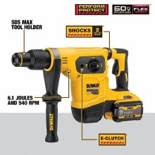 Additional picture of Hammer Rotary Combination Kit SDS Max 60V Flexvolt Cordless Brushless 1-9/16" Dewalt (2) Batteries  (1) Charger (1) Case