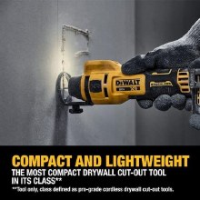 Additional picture of Cut-Out Tool Drywall 20V Max 1/4" & 1/8" Cordless Dewalt (Bare Tool)