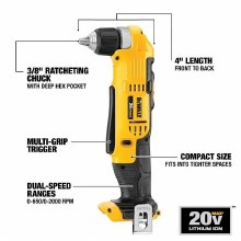 Additional picture of Drill Driver Right Angle 20V Max 3/8" Dewalt (Bare Tool)