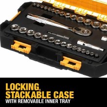 Additional picture of Socket Set (SAE & Metric) 1/4" & 3/8" Drive Dewalt 34-Piece