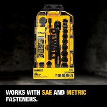 Additional picture of Socket Impact (SAE & Metric) Set 1/2" Drive Dewalt 23-Piece