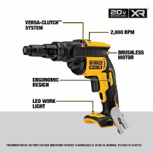 Additional picture of Screwgun 20V Max XR Cordless Brushless Versa-Clutch Adjustable Torque Dewalt (Bare Tool)