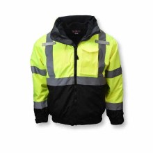 JACKET, DELUXE BOMBER, BLACK BOTTOM, HI-VIZ, CLASS 3,  ZIP-OUT 3-IN-1, RADIANS