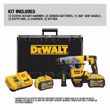 Additional picture of Hammer Rotary SDS Plus 20V Max XR Cordless Brushless L-Shape w/Dust Extractor Kit Dewalt (2) Batteries (1) Charger (1) Case