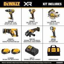 Additional picture of Tool Combo Kit 20V Max XR Dewalt 6-Tool with (2) Batteries (1) Charger (1) Soft Case