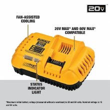 Additional picture of Charger Battery 20V Max/60V Max Flexvolt 8 amp Fast Charger Dewalt