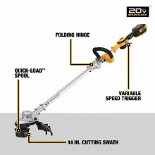 Additional picture of Trimmer 20V Max Cordless Brushless 14" Folding Dewalt (Bare Tool)