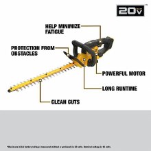 Additional picture of Hedge Trimmer 20V Max Cordless Brushless 22" Dewalt (Bare Tool)