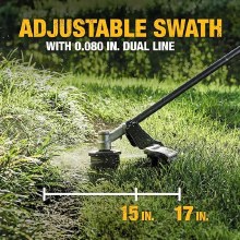 Additional picture of Trimmer 60V Flexvolt Max Cordless Brushless 17" (Attachment Capable) Kit Dewalt (1) Battery (1) Charger (1) .080" Line Prewound Spool