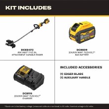 Additional picture of Edger 60V Max 7-1/2" Cordless Brushless Attachment Gen2 Kit Dewalt (1) Battery (1) Charger (1) Blade