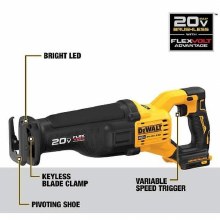 Additional picture of Saw Reciprocating 20V Flexvolt Max Cordless Brushless Dewalt (Bare Tool)