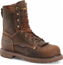 BOOT, 8" GRIZZLY COMP TOE, MED BROWN, WATERPROOF SCUBALINER, CAROLINA