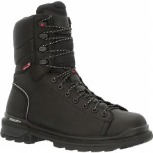 BOOT, 8" RAMSHORN LACE TO TOE BLACK SOFT TOE WATERPROOF, ROCKY