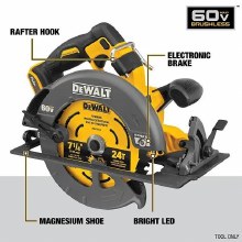 Additional picture of Saw Circular 60V Flexvolt Max Cordless Brushless w/Brake 7-1/4" Dewalt (Bare Tool)