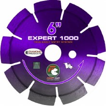 BLADE, DIAMOND, EARLY ON, 6" X .095 , 1" , EXPERT 1000 PURPLE,  FOR GREEN CONCRETE- ALSO FITS HUSVARNA SOFF CUT WITH KNOCKOUT- INCLUDES SKIDPLATE