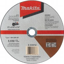 BLADE, ABRASIVE, 9" X .079 X 7/8", THIN CUT OFF WHEEL