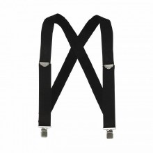 SUSPENDER, 2" X-BACK WORK CLIP-ON TUFF STUFF WEBBING, BLACK, WELCH WORKWEAR SUSPENDER, 2" X-BACK WORK CLIP-ON TUFF STUFF WEBBING, BLACK, WELCH WORKWEAR