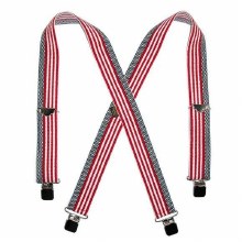 SUSPENDER, 2" X-BACK CASUAL CLIP-ON US FLAG STRIPED WEBBING, WELCH WORKWEAR