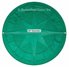 STAMP, 48" X 48" COMPASS WINDROSE, GREEN