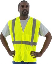 VEST, ANSI CLASS 2, HI-VIS LIMEANSI 107-2010, VELCRO, MESH