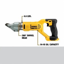Additional picture of Shear Double Cut Metal 20V Max 14 Gauge Swivel Dewalt (Bare Tool)