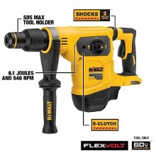 Additional picture of Hammer Rotary SDS Max 1-9/16" Combo Flexvolt 60V Cordless Brushless Dewalt (Bare Tool)