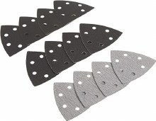 SANDPAPER ASSORTMENT, HOOK and LOOP TRIANGLE, 12-Pack, 80, 120, 220 GRIT