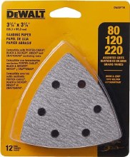 Additional picture of SANDPAPER ASSORTMENT, HOOK and LOOP TRIANGLE, 12-Pack, 80, 120, 220 GRIT