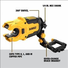 Additional picture of Impact Attachment Copper Pipe Cutter Dewalt