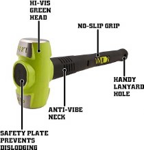 Additional picture of HAMMER, SLEDGE, 4# x 16" UNBREAKABLE HANDLE WILTON BASH