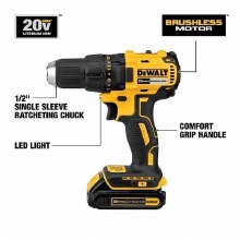Additional picture of Tool Combo Kit 20V Max Drill/Driver & Impact Dewalt (2) Batteries (1) Charger (1) Soft Bag