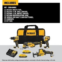 Additional picture of KIT ,4 PC BRUSHLESS TOOL KIT, 20V MAX, CARRY BAG, HAMMER DRILL, IMPACT DRIVER, RECIP SAW, WORK LIGHT, 2 BATTERIES, RAPID CHARGER