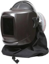 Respirator PF60ESM+,  BLACK STEDPRENE FR NECK CAPE, HE Filter, ADF INSITE WELDING LENS, INTERNAL & EXTERNAL SWITCH , Black Hard Hat PAPR