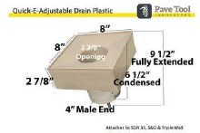 Additional picture of Drain, Quick-E-Adjustable Patio Drain - Plastic- 4" Pipe