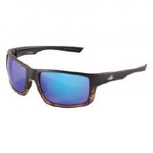 GLASSES, Bullhead Safety Sawfish  - Black Frame - Polarized Blue Mirror PFT Anti-Fog Lens